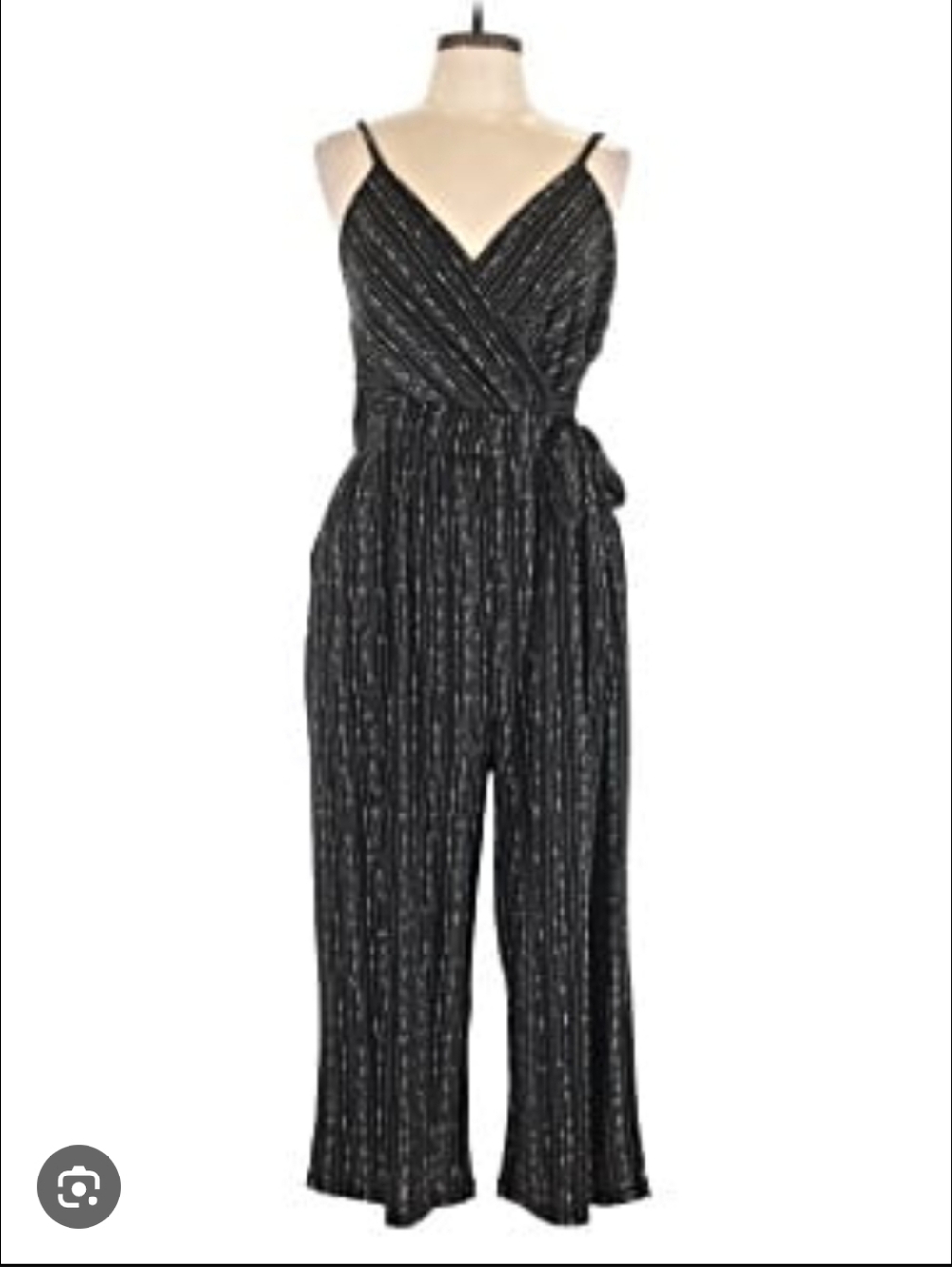 Stitch Fix Kayleigh Sleeveless Black Striped Jumpsuit